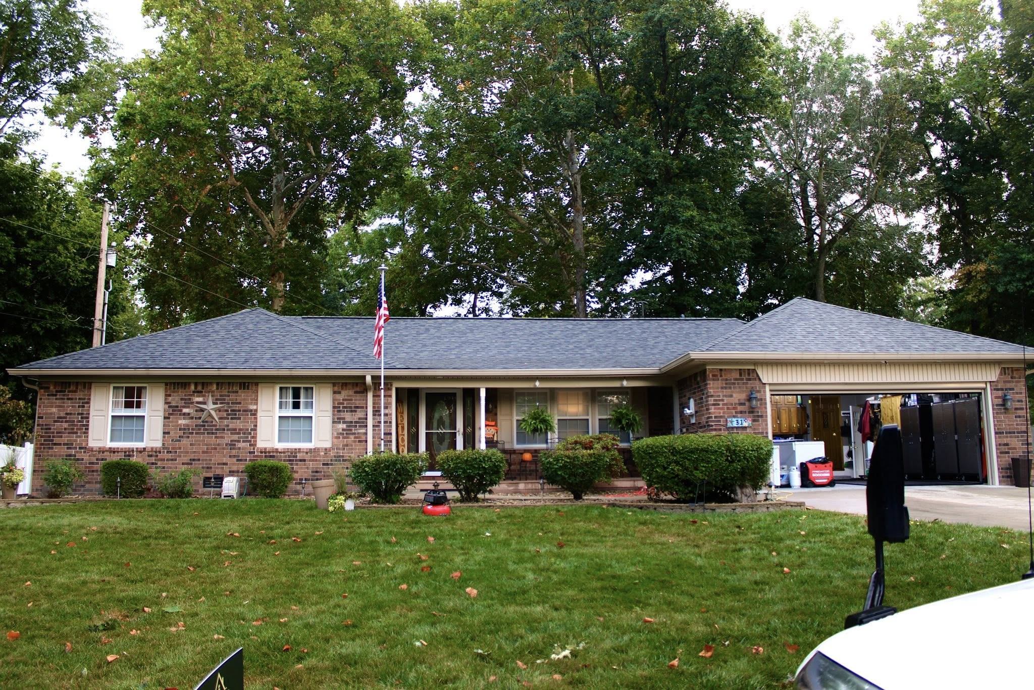 Completed brick ranch home roof replacement